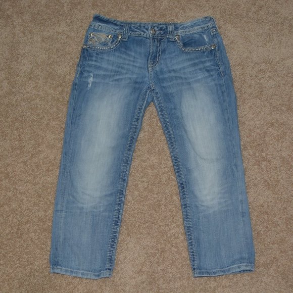 MISS ME Cuffed Capri Jeans Size 28 - Picture 1 of 8